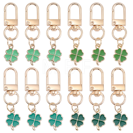 20Pcs 4 Colors Alloy Enamel Pendant Decorations HJEW-CP00090-1