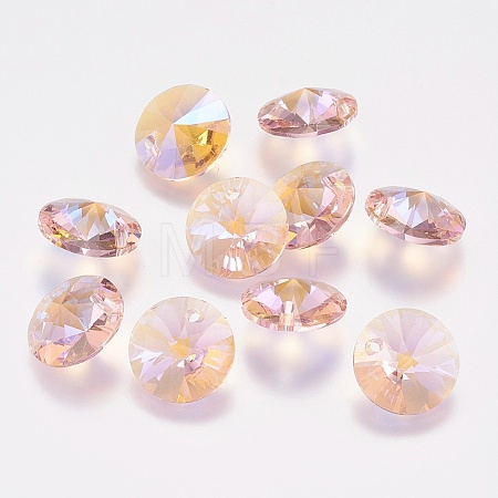 Faceted Glass Rhinestone Charms X-RGLA-F049-8mm-223PS-1