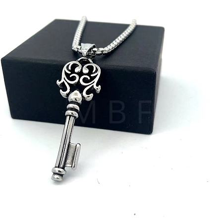 Vintage Punk 304 Stainless Steel Key Pendant Necklaces GR5829-1