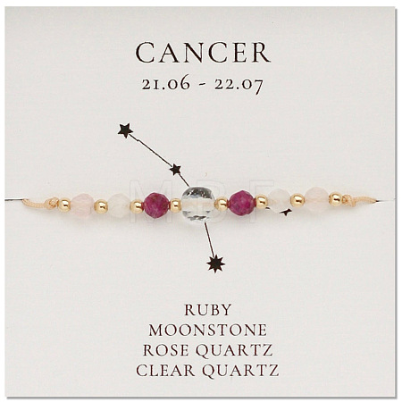 Natural stone constellation bracelet with 12 zodiac signs X-NR2952-4-1