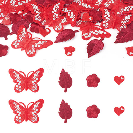 40Pcs 4 Styles Polyester Embroider Thread Iron on/Sew On Patches PATC-TA0001-45A-1