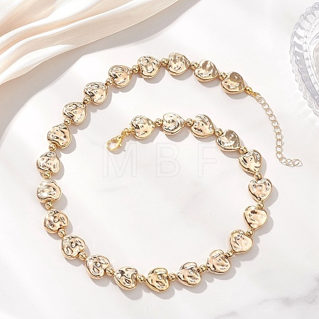 CCB Plastic Heart Beaded Necklaces NJEW-JN05841-02-1