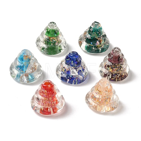 Handmade Foil Glass Beads LAMP-K039-44-1