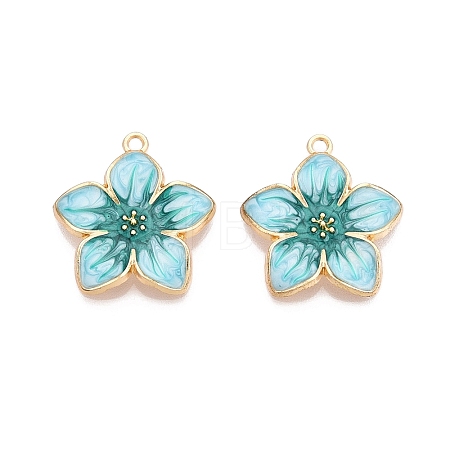 Rack Plating Alloy Enamel Pendants ENAM-N056-365KCG-05-1