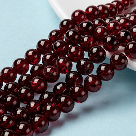 Crackle Glass Beads Strands CCG-Q001-8mm-18-1