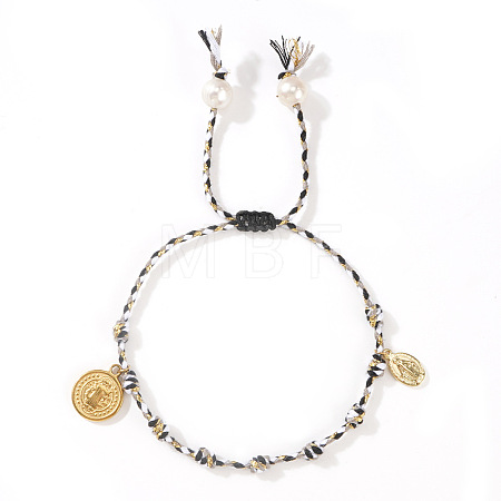 304 Stainless Steel Religious Charm Bracelets NU3381-5-1