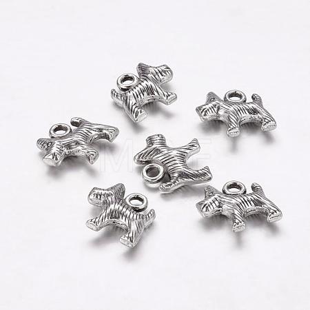 Tibetan Style Alloy Puppy Pendants X-TIBEP-990-AS-FF-1