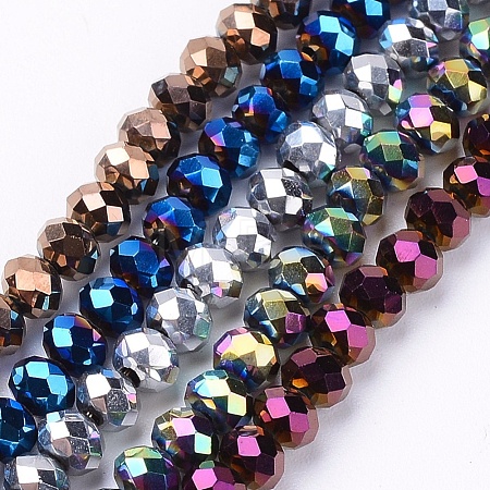 Electroplate Glass Bead Strands EGLA-R080-4mm-M-1