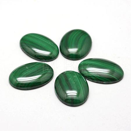Oval Natural Malachite Cabochons G-O147-03I-1