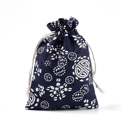Polycotton(Polyester Cotton) Packing Pouches Drawstring Bags ABAG-T007-02F-1