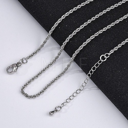 Brass Rope Chains Necklaces for Women NJEW-D302-03P-1