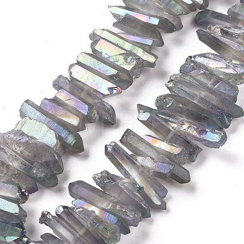 Natural Quartz Crystal Points Beads Strands G-K181-B21-1