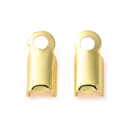 Rack Plating Brass Folding Crimp Ends KK-M269-21G-1