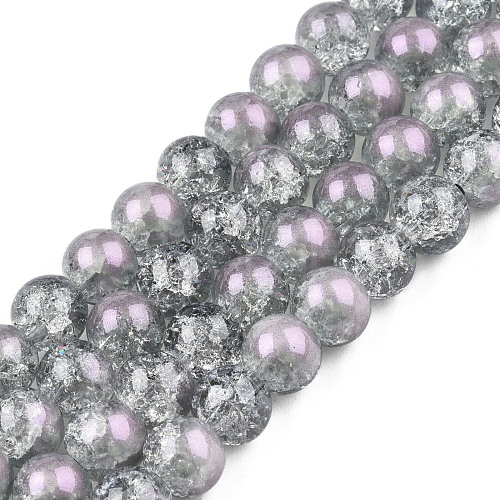 Translucent Crackle Glass Beads Strands CCG-T003-01L-1