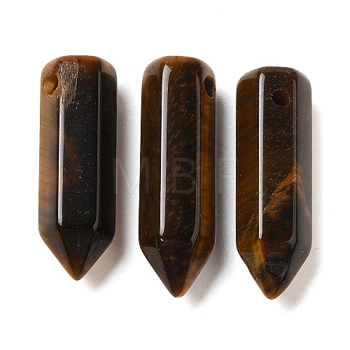 Natural Tiger Eye Pointed Pendants G-C158-05E-1