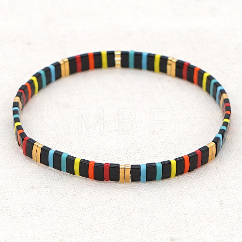 Rainbow Bohemian Style Glass Beads Stretch Bracelets RM1844-27-1