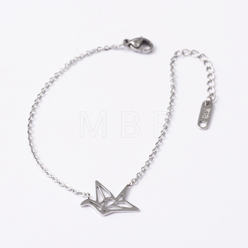 Bird 304 Stainless Steel Link Bracelets BJEW-M182-30P-1