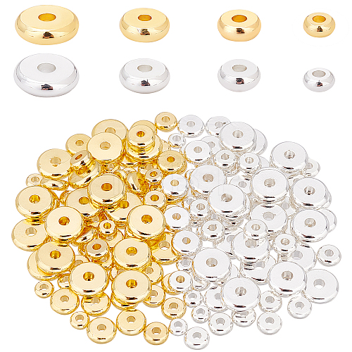   160Pcs 8 Style Brass Spacer Beads KK-PH0004-73-1