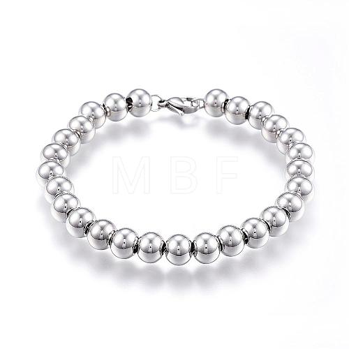 Tarnish Resistant 201 Stainless Steel Ball Chain Bracelets BJEW-E295-03-1