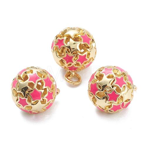 Brass Enamel Charms KK-A153-02G-H-1