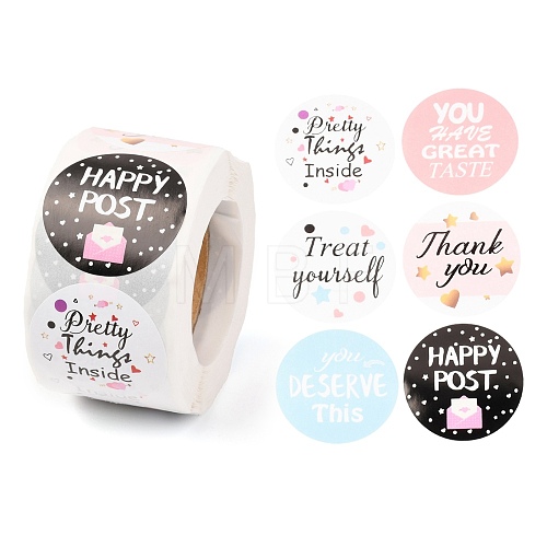 6 Styles 1.5 Inch Thank You Theme Paper Stickers X-DIY-L051-004A-1