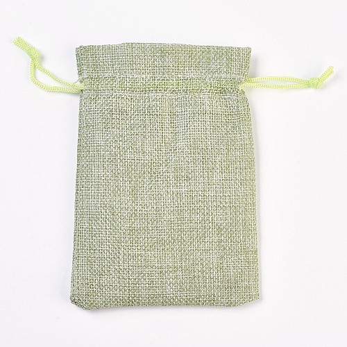 Polyester Imitation Burlap Packing Pouches ABAG-WH0008-01-1
