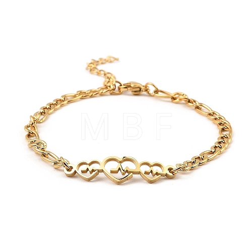 201 Stainless Steel Link Bracelet for Women BJEW-D062-01E-1