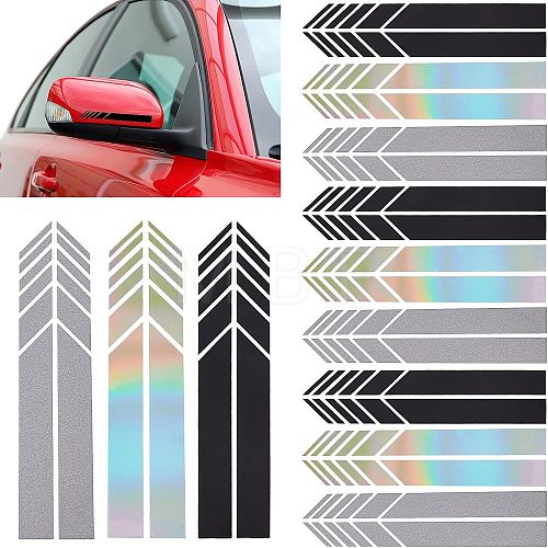 12Sets 3 Colors Waterproof Reflective PET Car Stickers DIY-FH0003-54-1