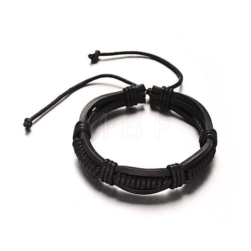 Adjustable Leather Cord Bracelets BJEW-M169-12A-1