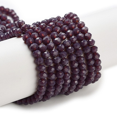 Opaque Solid Color Crystal Glass Rondelle Beads Strands EGLA-F049A-08-1