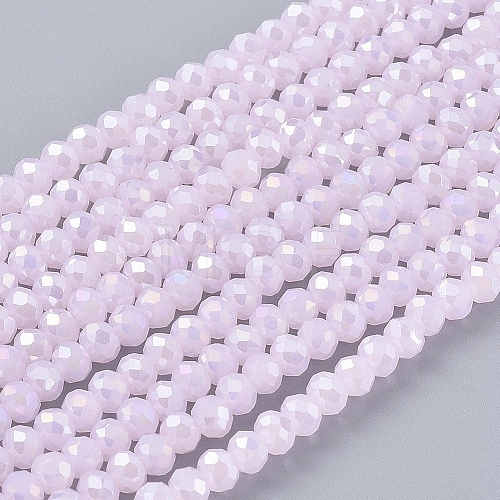 Electroplate Glass Beads Strands EGLA-A034-P1mm-B12-1