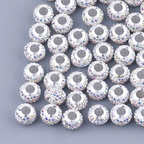 Polymer Clay Rhinestones European Beads FPDL-T001-02A-1