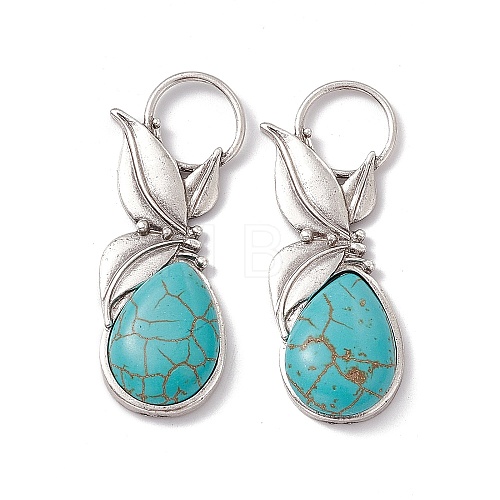 Synthetic Turquoise Big Pendants PALLOY-D013-22AS-1