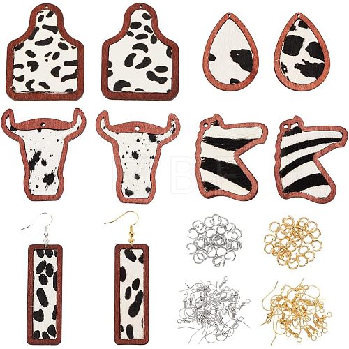 Olycraft DIY Cow Pattern Earring Making Kit DIY-OC0009-86-1