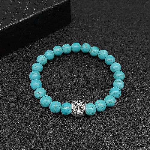 Synthetic Turquoise Stretch Bracelets for Women Men IS4293-6-1