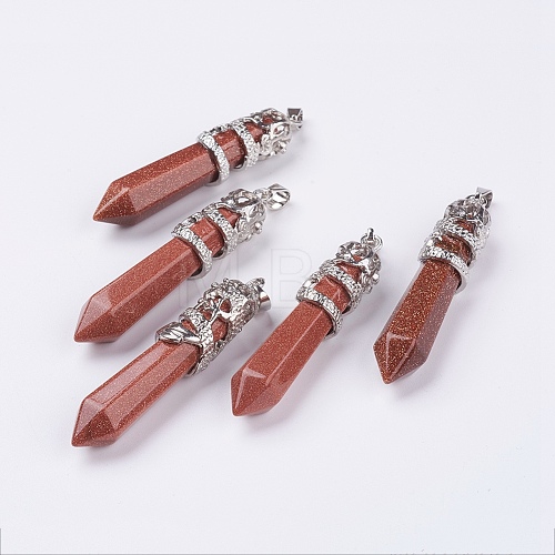 Synthetic Goldstone Big Pointed Pendants G-G738-A-03-1