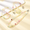 Dyed Round Natural Green Jade Graduated Beaded Necklaces GG-CBAA808-05P-D-1