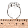 Brass Micro Pave Cubic Zirconia Cuff Open Rings RJEW-C153-02P-5