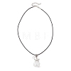 Glass Seed Beaded Star Angel Pendant Black Waxed Cotton Cord Necklaces NJEW-MZ00144-01-3