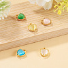 5Pcs 5 Colors Heart Brass Charms KK-TADJ0001-13-4