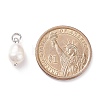 Grade B Natural Cultured Freshwater Pearl Charms X-PALLOY-JF01497-02-5