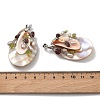 Natural Shell & Pearl & Peridot Big Pendants KK-XCP0002-18-3