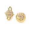 Brass Micro Pave Cubic Zirconia Connector Charms KK-U056-36G-2