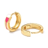 Brass Enamel Hoop Earrings KK-P205-15G-3