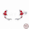 Anti-Tarnish Rhodium Plated 925 Sterling Silver Stud Earrings STER-BB72115-8