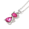 Cat Shape Alloy Rhinestone Pendant Necklaces FS-WG5CA0C-01-2