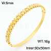 304 Stainless Steel & Crystal Rhinestone Hinged Bangles for Women WGC712A-04-1