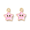 Rack Plating Eco-friendly Brass Enamel Charms KK-D073-01G-03-NR-2