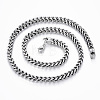 304 Stainless Steel Wheat Chain Necklaces NJEW-H470-01AS-2