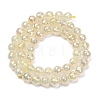 Electroplated Natural Agate Beads Strands G-B191-A07-8mm-02-4